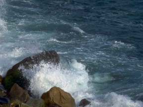 Then the waters had overwhelmed us, 